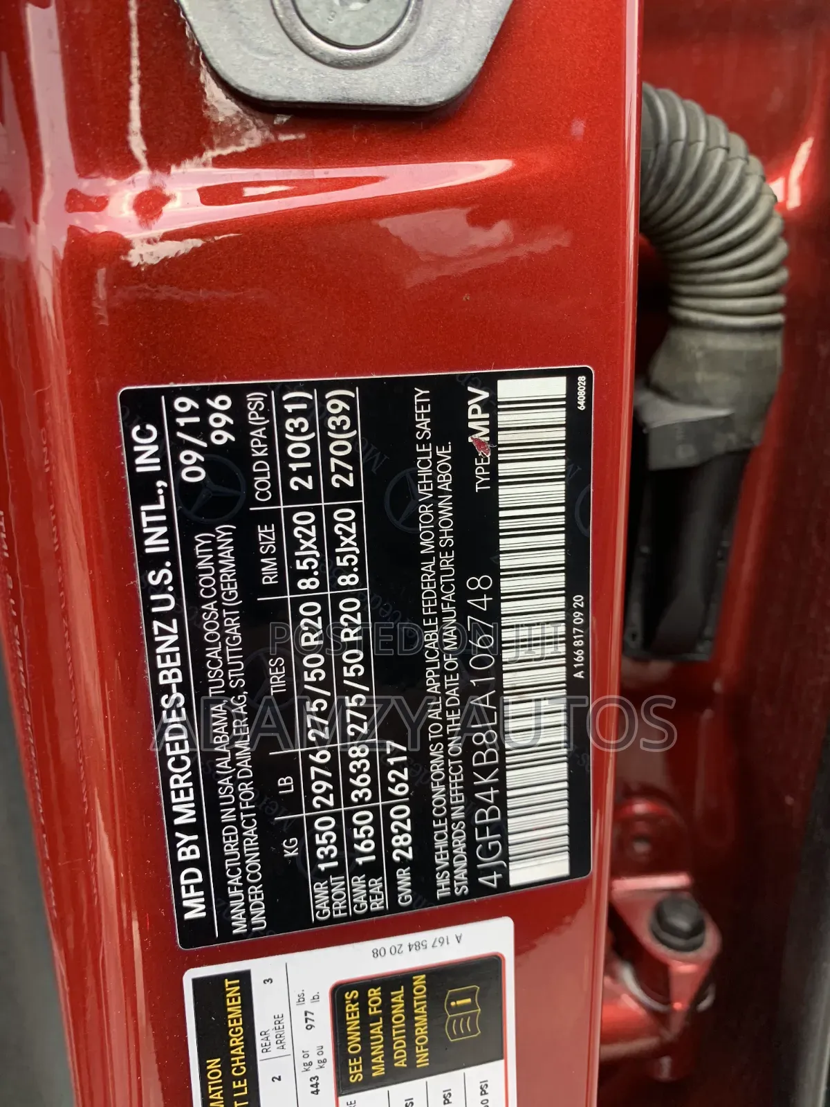 Mercedes-Benz GLE-Class 2020 Red