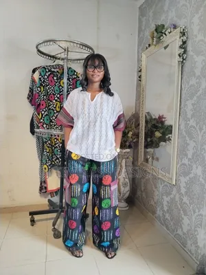 Ladies Two-Piece Top and Ankara Trouser
