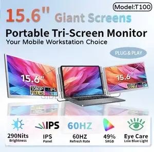 15.6-Inch Extra Large Tri-Screen Laptop Screen Extender Monitor