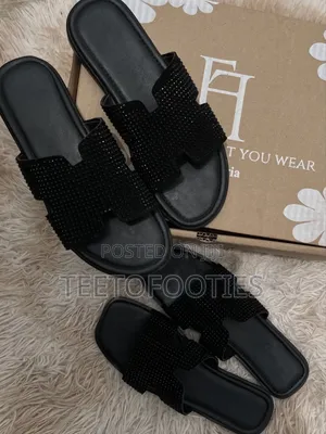 Handmade Black Rhinestone Couple Footwear Set - His & Hers
