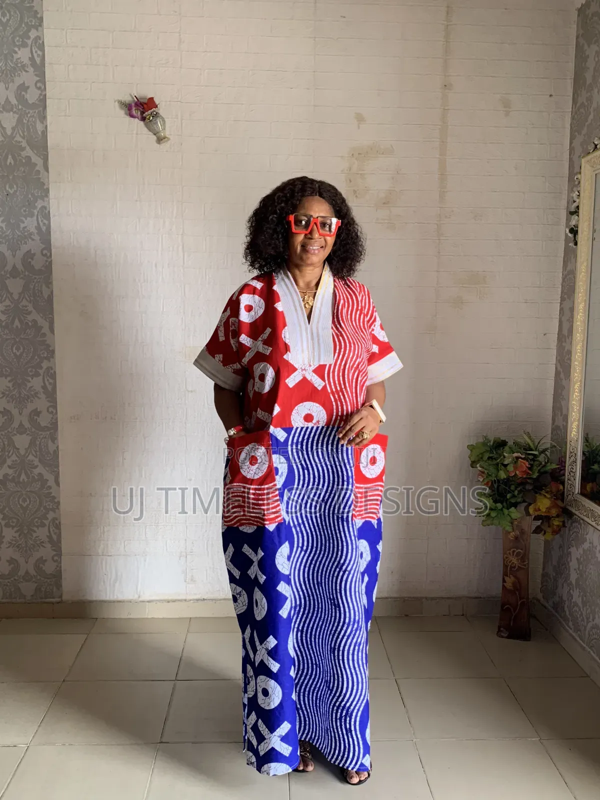 Beautifully Patterned Adire Gown