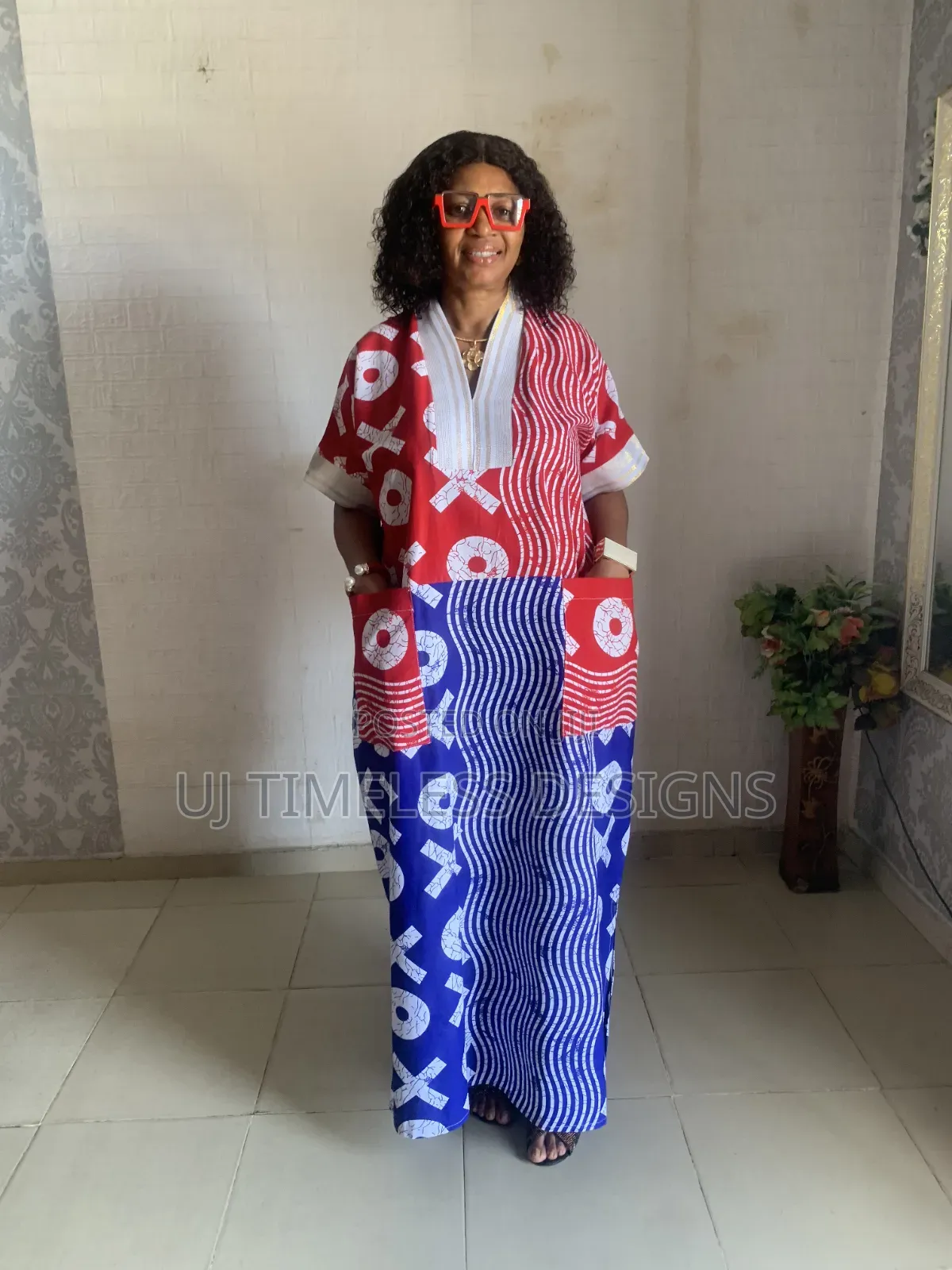 Beautifully Patterned Adire Gown