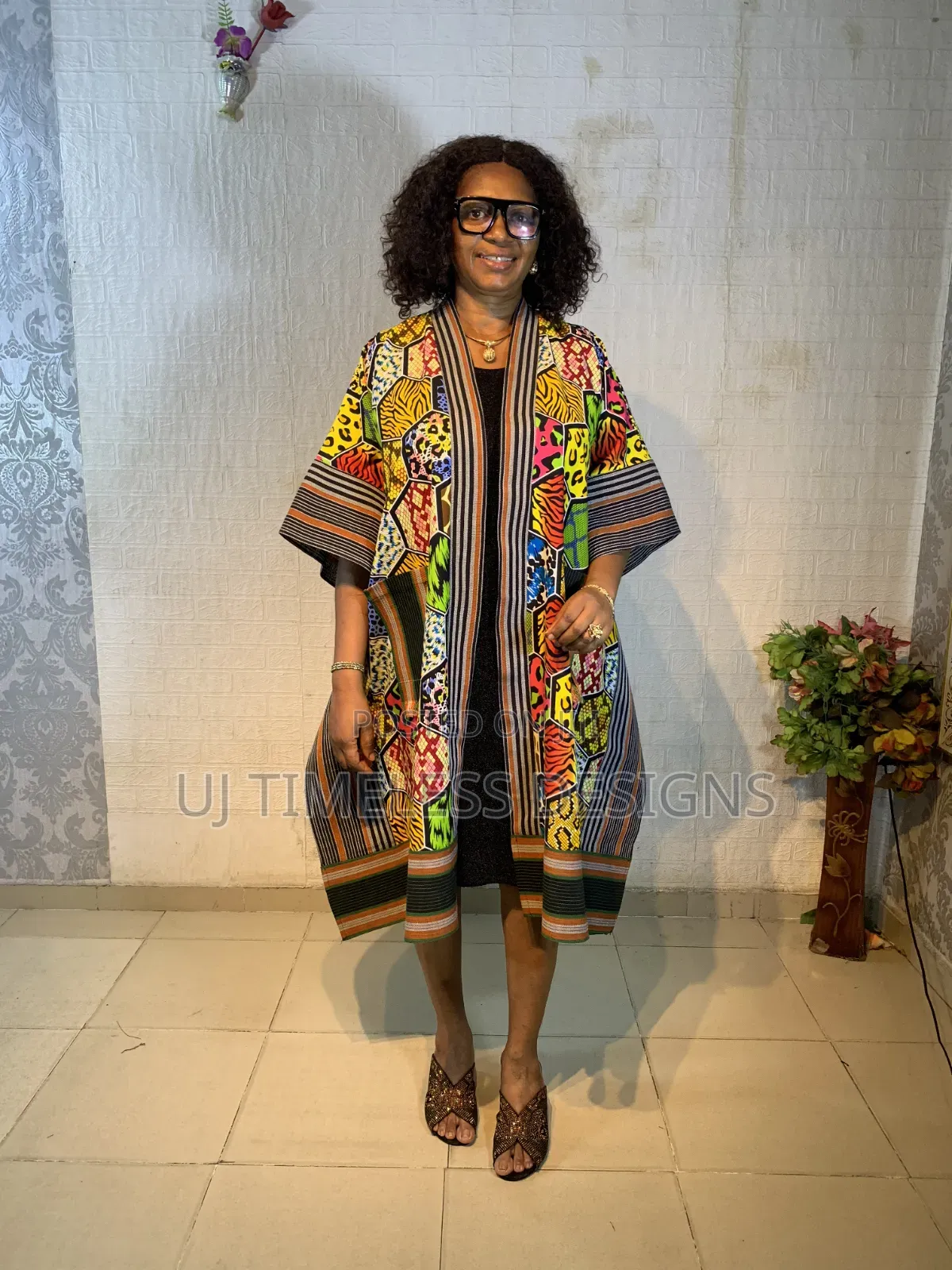 Three-Quarter Ankara Kimono Jacket