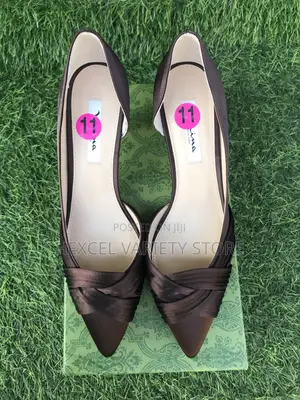 Luxury Brown Satin Pointed-Toe Heels for Ladies