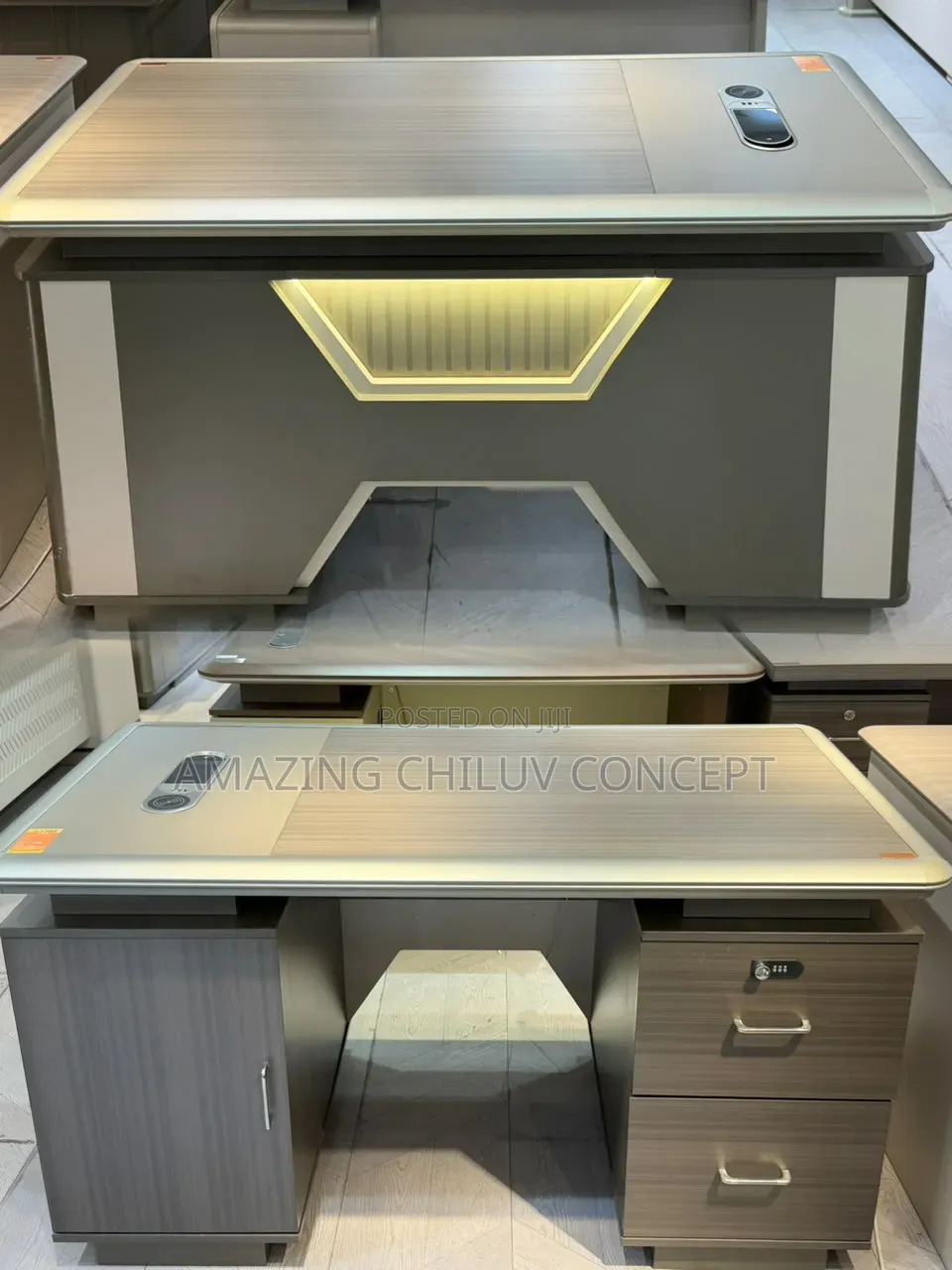 Modern Executive Office Desk With LED Light