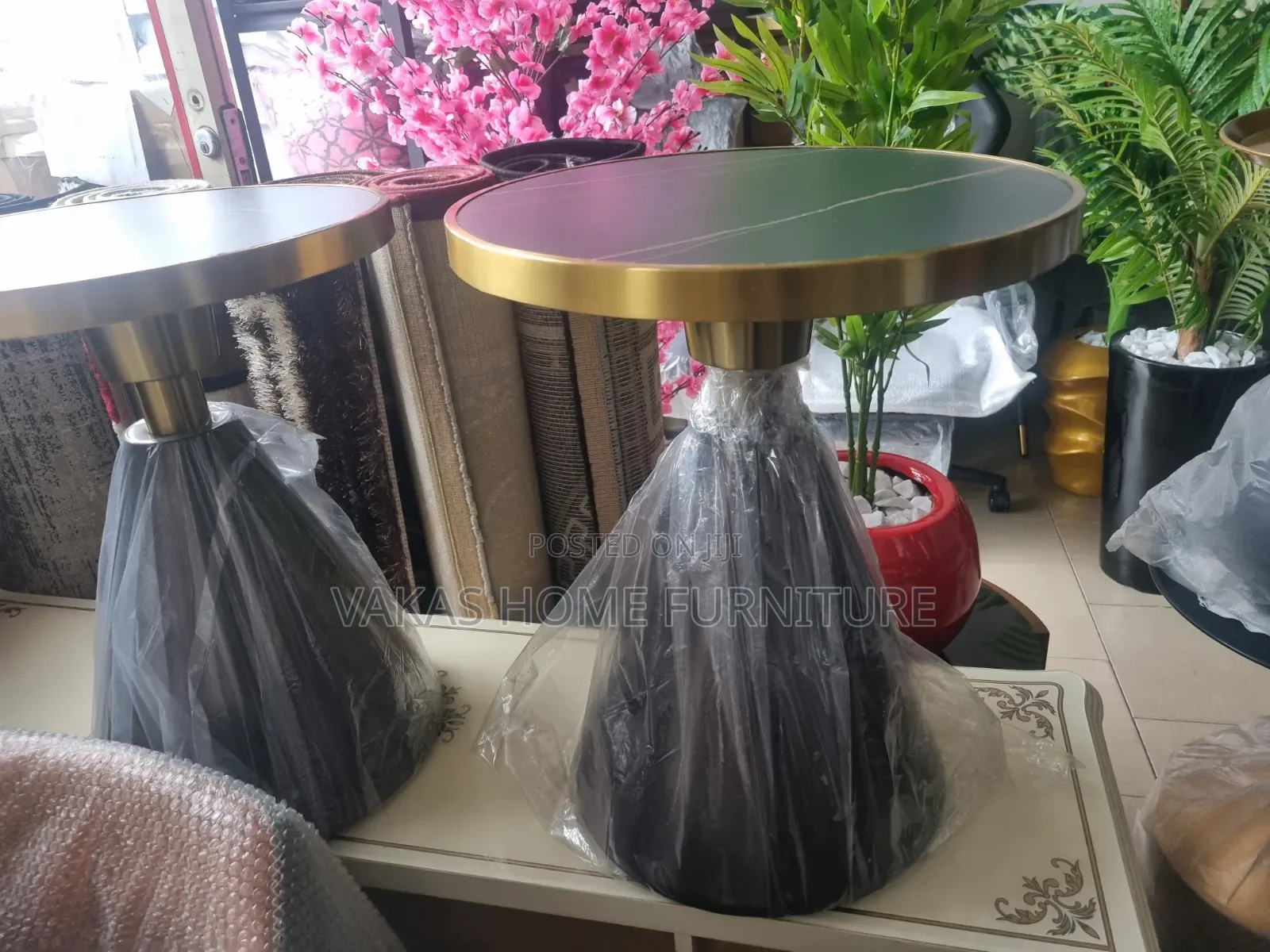 Single Marble Top Side Stools