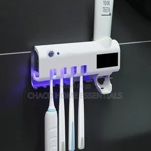 Solar-Powered UV Toothbrush Sterilizer & Auto-Paste Dispenser