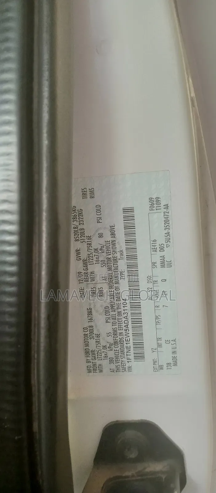 Ford E250 2010 White