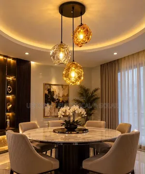 Stone/Smoky Glass Pendant Chandelier