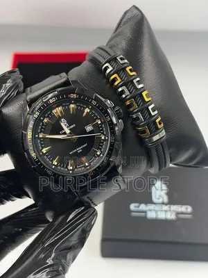 Carekiso Leather Watch and Bracelet Set