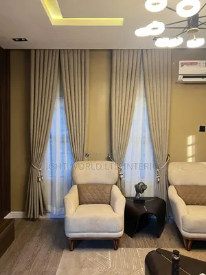Quality Full Wall Length Fabric Curtains.