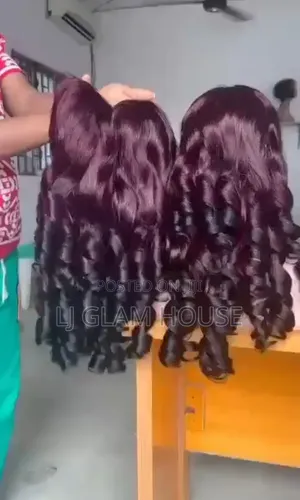 Burgundy Bouncy Curls Wig