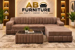 Luxury L-Shaped Sofa With Matching Centre Table | Modern Tufted Design