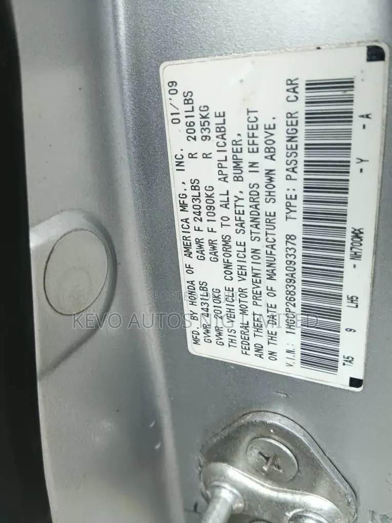 Honda Accord 2.0 i-VTEC Automatic 2009 Silver