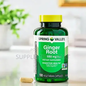 Ginger Root Capsules for Digestive Health, 550 Mg, 100 Count
