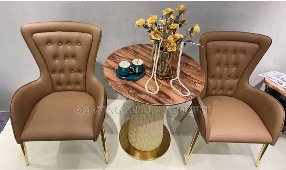 Luxury Modern Coffee Table Set With Gold Base
