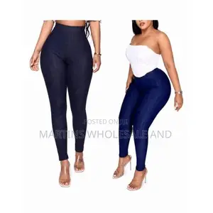 Pair of Dark Blue Stretch Denim Jeggings (Also Known as Faux Denim