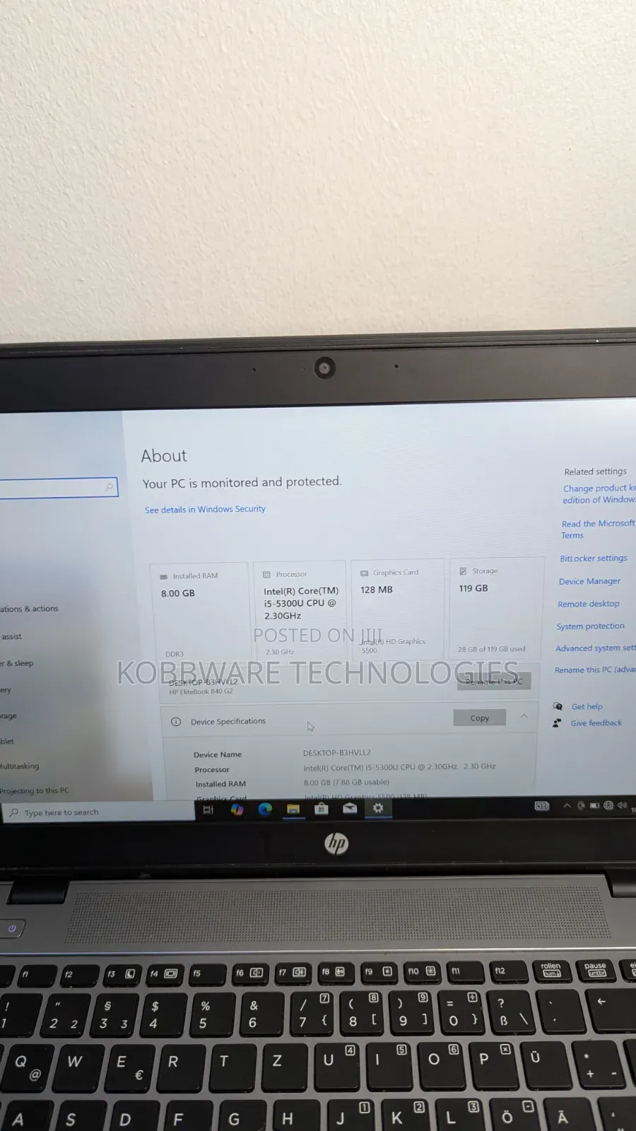 Laptop HP EliteBook 840 G2 8GB Intel Core i5 SSD 128GB