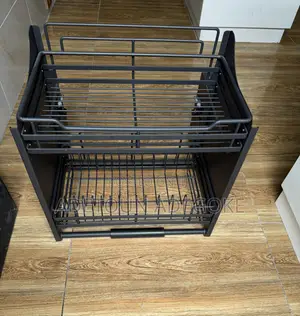 2 Tier Stainless Pull Down Plate Rack
