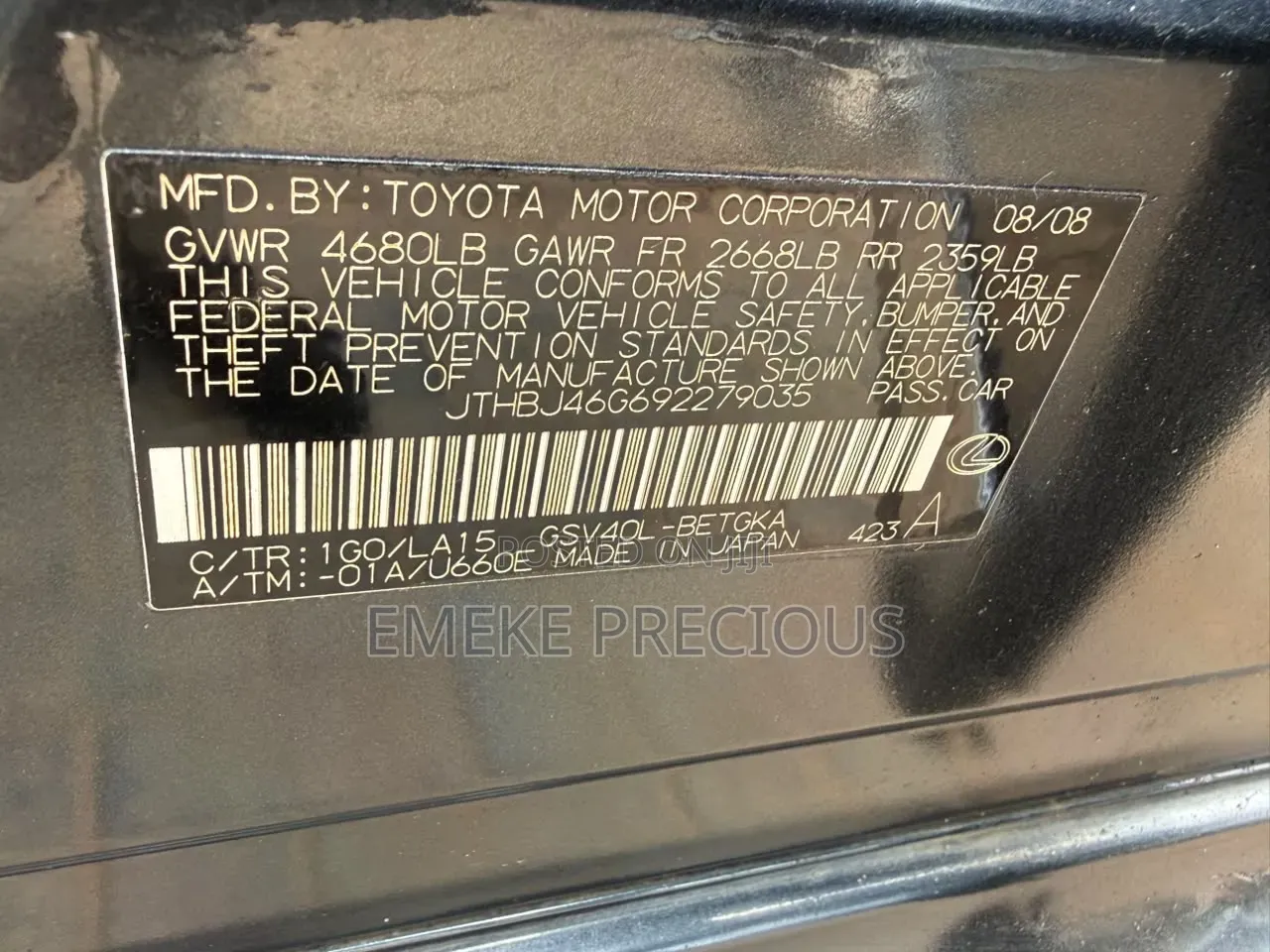 Lexus ES 350 2009 Gray