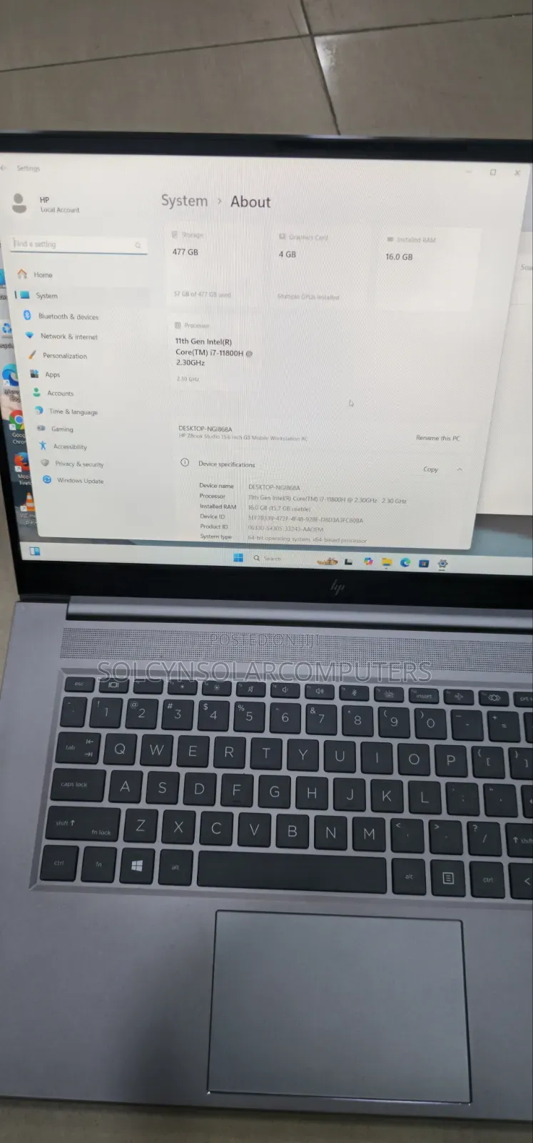 Laptop HP ZBook Studio G8 16GB Intel Core i7 SSD 512GB
