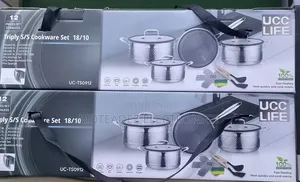 UCC LIFE 12Pcs Heavy Duty Non Stick Stainless Steel Pot Set W/Spoons