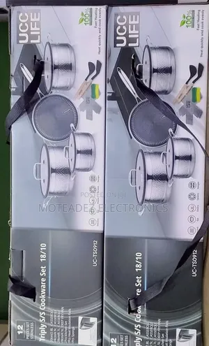 UCC LIFE 12Pcs Heavy Duty Non Stick Stainless Steel Pot Set W/Spoons