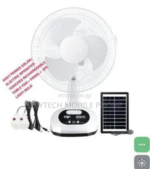 Solar Rechargeable Fan With Panel