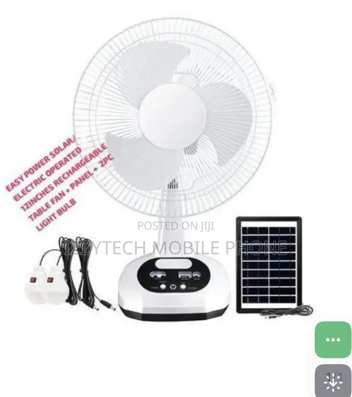 Solar Rechargeable Fan With Panel