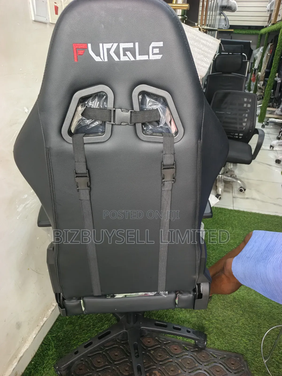 Executive Gaming Chair With Lumbar Support and Footrest.