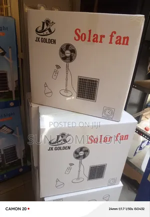 Solar Standing Fan Comes With a Bulb and Panel