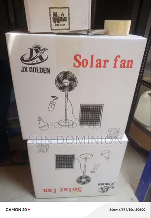 Solar Standing Fan Comes With a Bulb and Panel