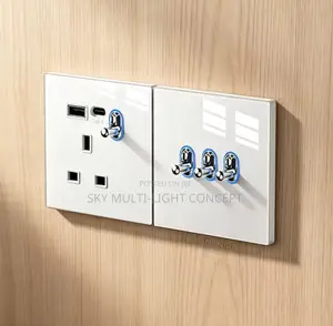 Luxury White Glass Wall Socket
