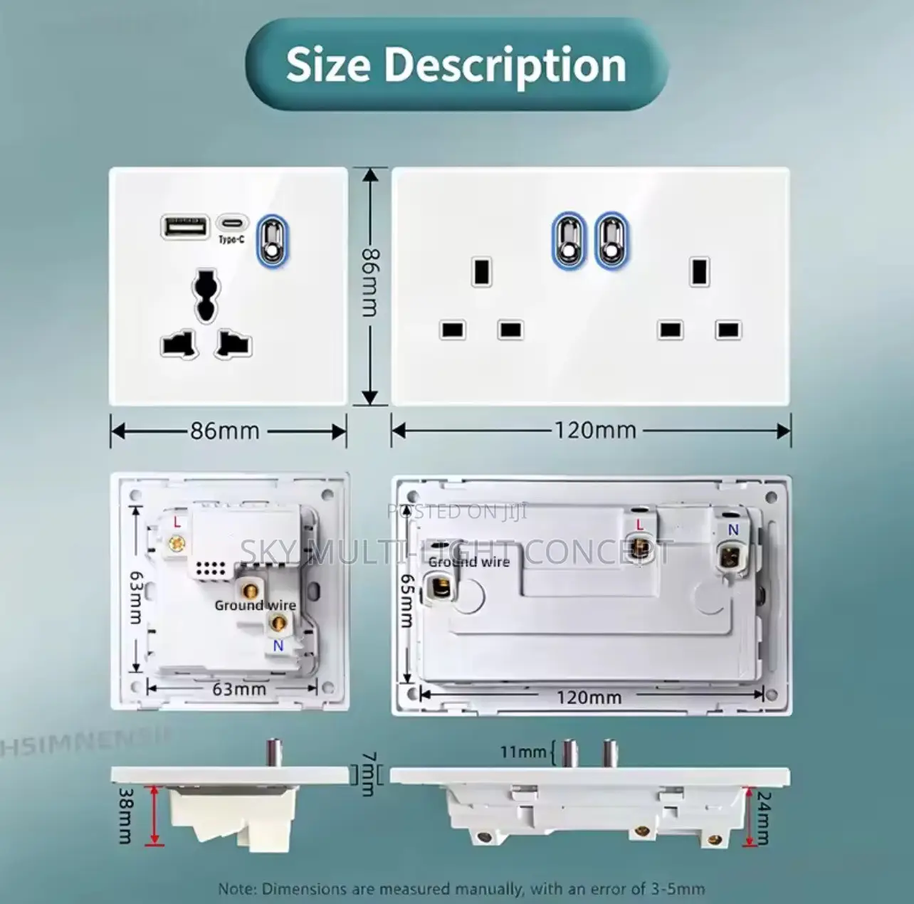 Luxury White Glass Wall Socket