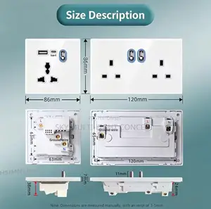 Luxury White Glass Wall Socket