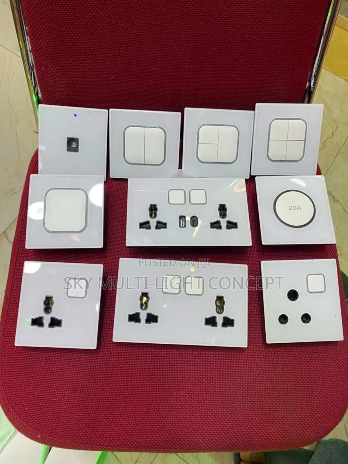 1/2/3/4 Gang 2 Way Wall Light Switch USB Charging