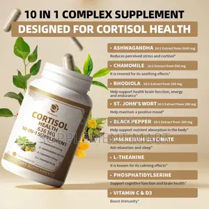 Cortisol Health 10-in-1 Complex – Magnesium Chamomile L-Theanine