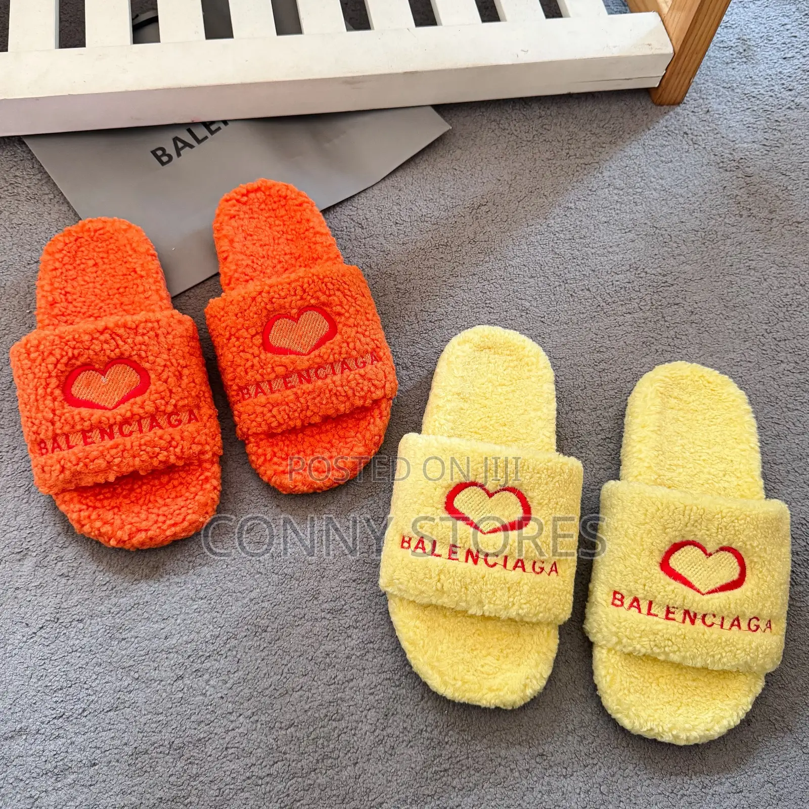 Balenciaga Fur Slides in Store