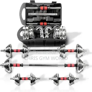 Adjustable 2-in-1 Dumbbell and Barbell Set With a Storage/Carry Case