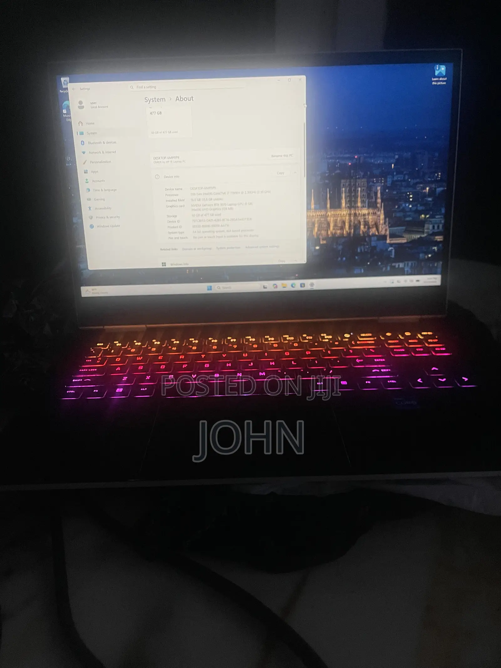 Laptop HP Omen 16 16GB Intel Core i7 SSD 512GB