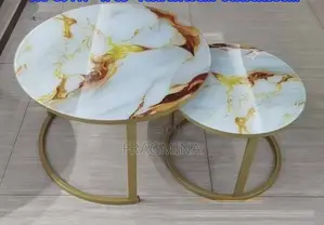 Luxury Twin Glass Center Table, Gold or Black Frame