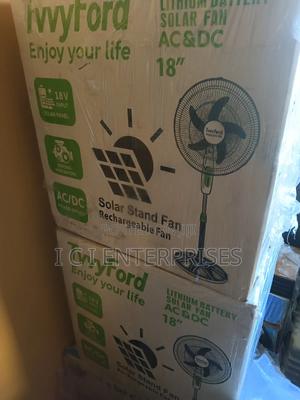 18 Inches Tvvyford Rechargeable Fan With Solar Panel and Bulb
