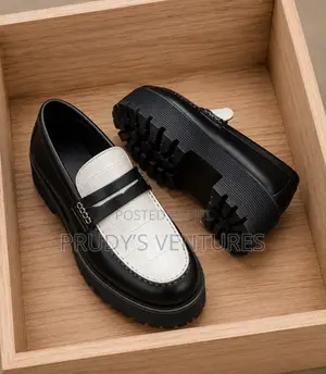 High Sole Gucci Black and White Men’s Quality Leather Shoe