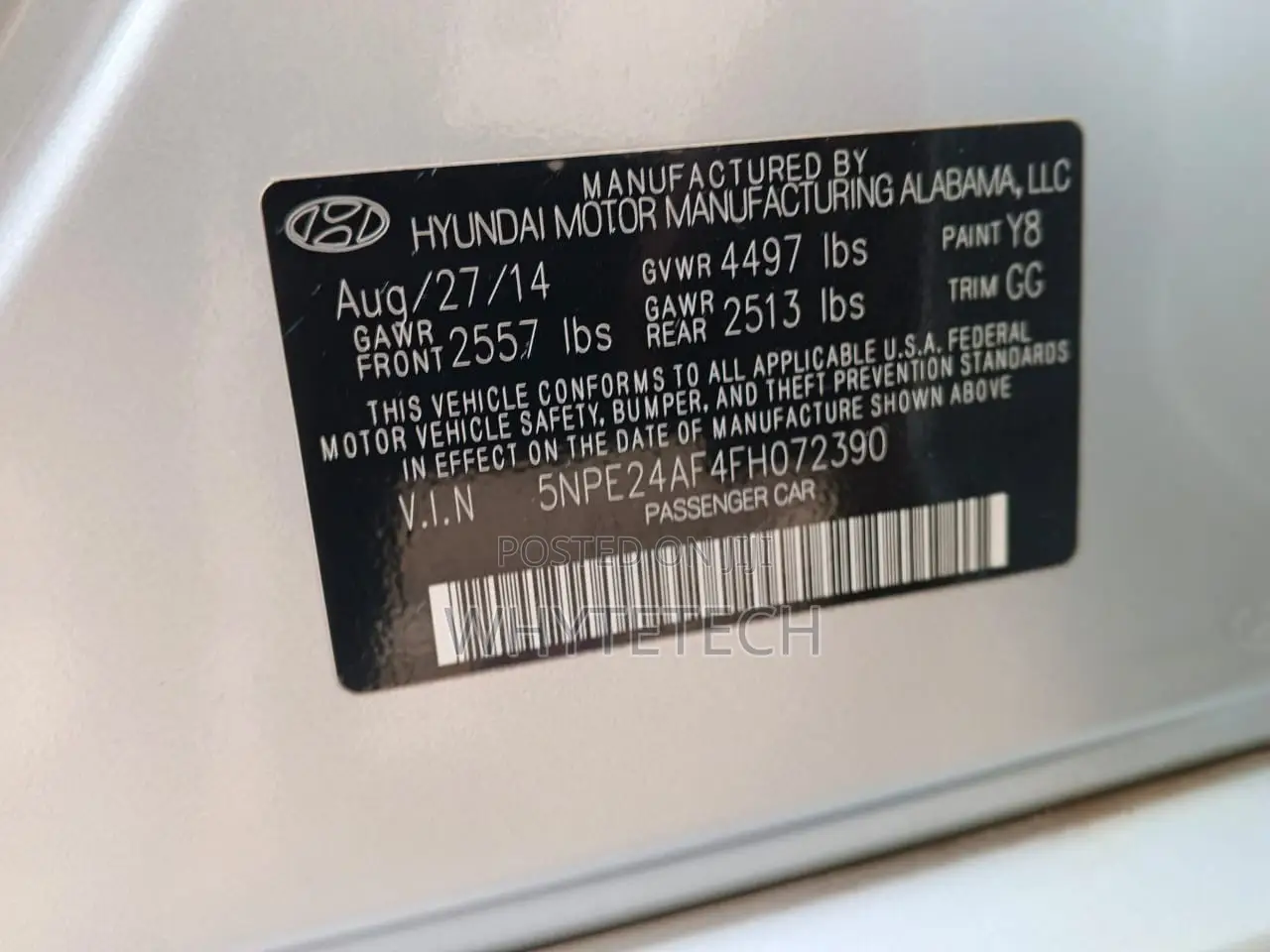 Hyundai Sonata 2015 Silver