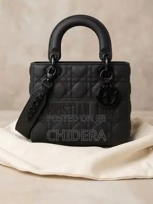 Christian Dior Lady Dior Matte Black Handbag