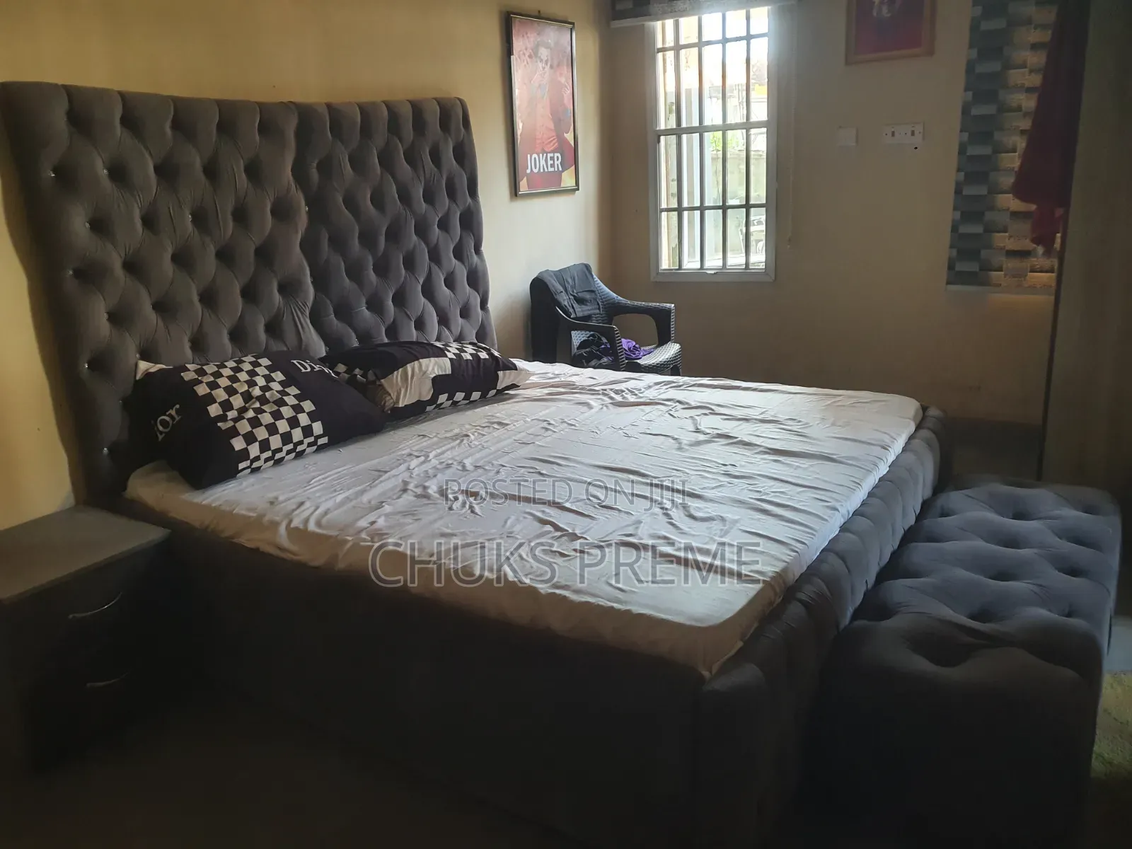 6x6 Bedframe and Foam, Also Comes With Ottoman