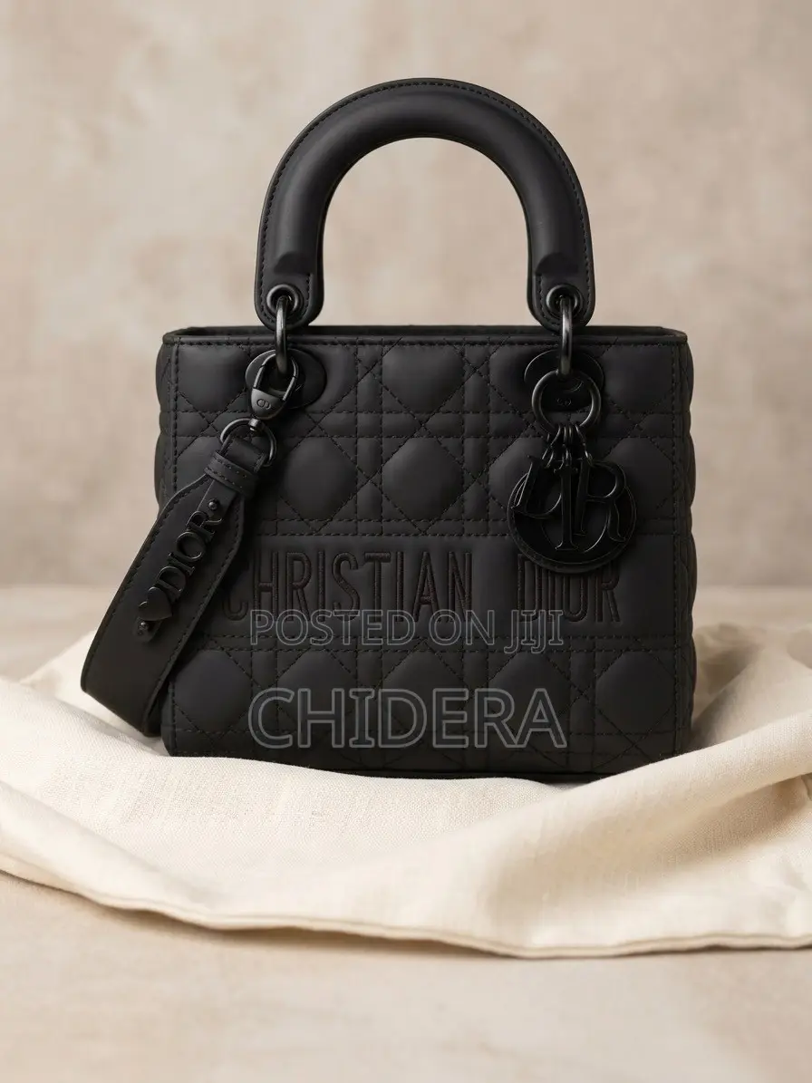 Christian Dior Lady Dior Matte Black Handbag