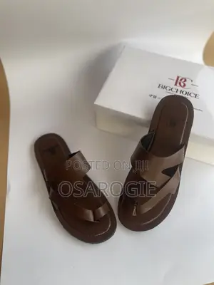 Bigchoice Luxury Tan Leather Pam Slippers - Fully Boxed & Verified