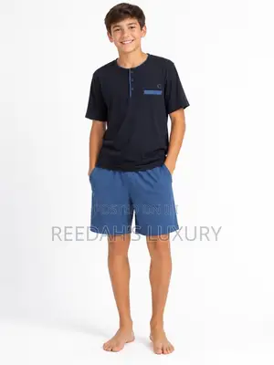 Teen Boys Henley Tee & Shorts Lounge Set