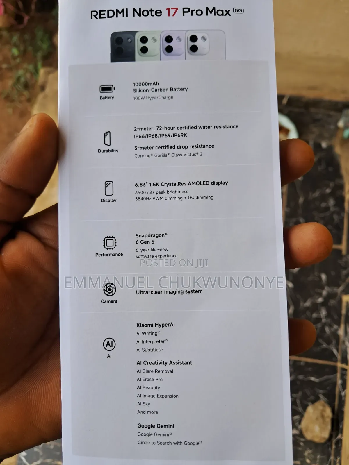 New Xiaomi Redmi Note 17 Pro Max 256 GB Black